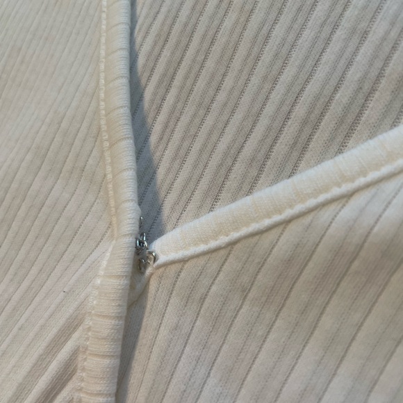 White Ribbed Top - Picture 3 of 4